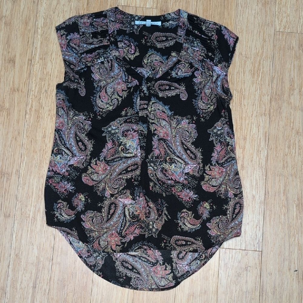 Daniel Rainn Black Paisley Blouse Size PXS - Picture 3 of 7